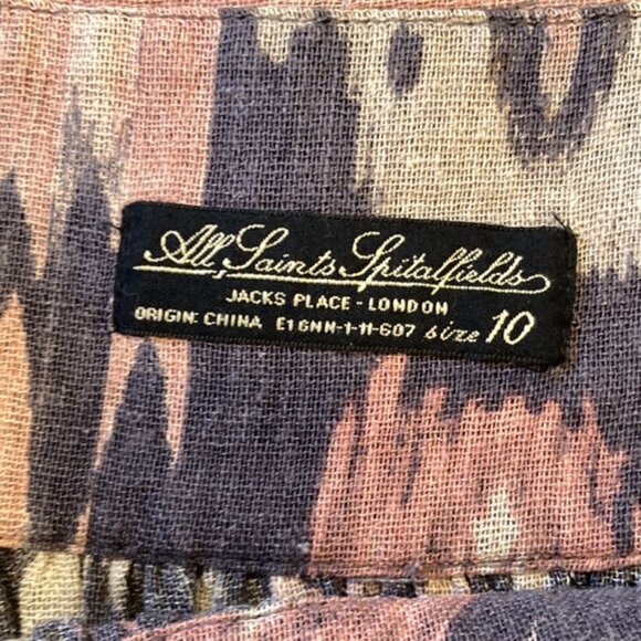 All Saints Alba Ikat Print Silk Cotton Maxi Skirt - Picture 6 of 6